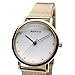 Imagen de BERING 13426-334 Reloj de cuarzo para mujer con caja de acero inoxidable de 26 mm con acabado dorado y esfera blanca