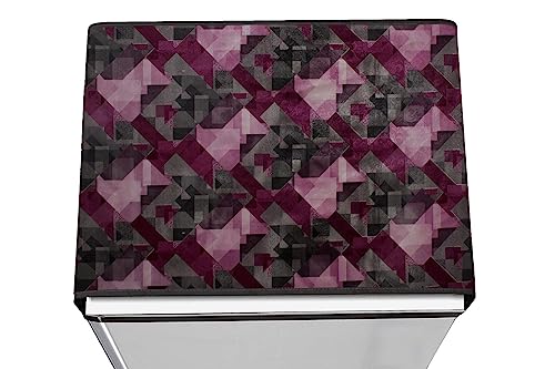 Image of Stylista Refridgerator top Cover Suitable for Samsung RR23C2F24S8 /HL, 215 Liter Fridge, Dimension (WXD) 71x109 CM, Chekered Pattern Maroon