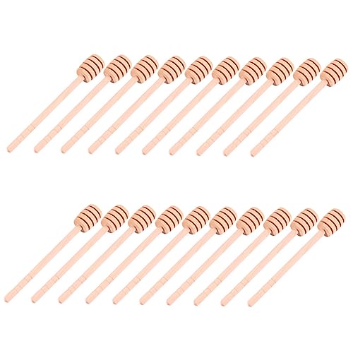 Gatuida 25 Piezas Agitadores de Miel de Madera Palitos para Tarro de Miel Reutilizables Portátiles para Café y Té Reutilizable