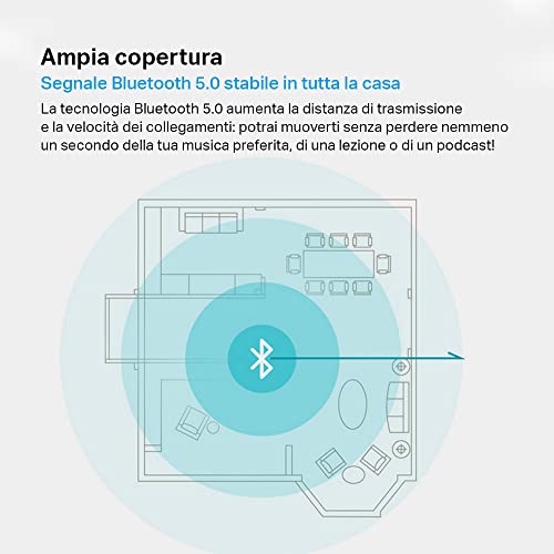 TP-Link Adattatore Bluetooth Usb 2.0 Dongle Bluetooth 5.0 Ub500, Trasferimento Wireless Per Pc, Stampanti, Altoparlanti Ecc, Compatibile Con Windows 11, 10, 8.1, 7, Nero