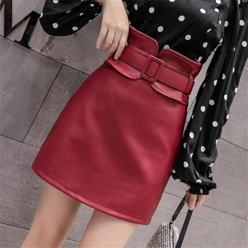 Women Mini Leather Bodycon Skirts Fall Korean High Waist Office Formal Pencil Pu Bud Skirt3