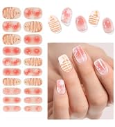 EBANKU Christmas Semi Cured Gel Nail Strips, Christmas Snowflake Tree Gel Nail Stickers 20PCS Sel...