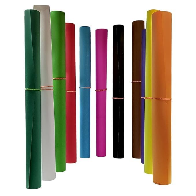 Image of SEJASCOLLECTIONS | Pack of 10 | Multicolor, Bright, A1, BIG / FULL Size, Pastel Sheets / Chart Paper, Used in art and craft, collage, projects, posters etc. Plain / Unrulled, Size: 70x56 centimeters, 200 GSM thickness.