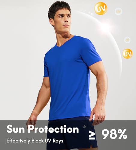 Haimont Men's V Neck Athletic T Shirts Lightweight Gym Workout Running Short Sleeve Tee Shirts Moisture Wicking UV Protection2