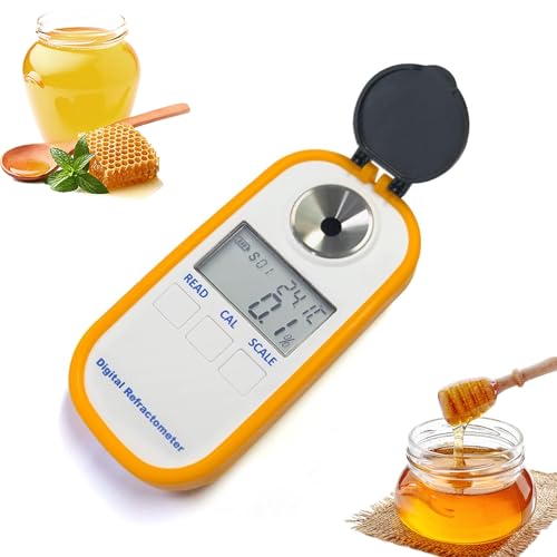 Refractómetro Digital 0-94%, refractómetro portátil de Mano para Miel, Ideal para Frutas, elaboración de Cerveza, Alimentos y Bebidas