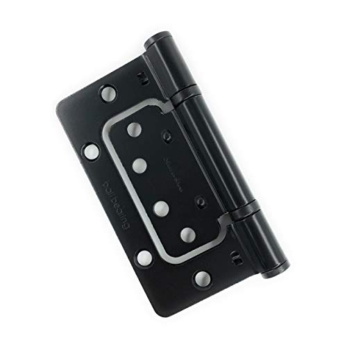 Jovely 12 Pack Heavy-Duty Black Finish Steel Non-Mortise Ez Door Hinges, 3.5 Inches * 4 Inches, 1/4" Radius Corner, 2 Bearing Heavy Weight, Rust Resistant Pin, Interior And Exterior Gate Door Hardware #TOP7