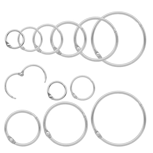 Semrien 30 Pcs Binder Rings Assorted Sizes (1/2