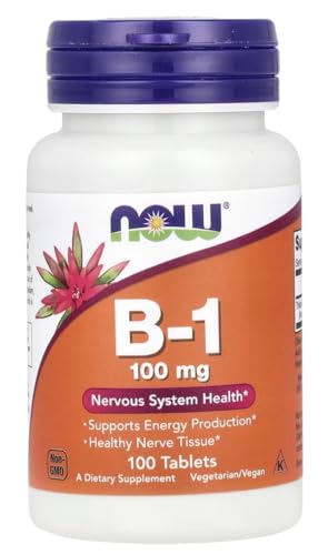 Now Foods – Vitamin B-1 (Thiamine) | Energy Production and Nervous System Support – 100mg, 100 Tablets