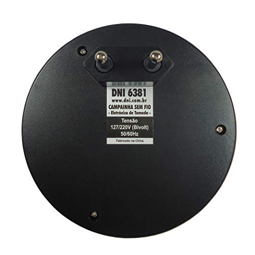 Campainha Digital Sem Fio com Som Ajustável Bivolt Preto - DNI 6381