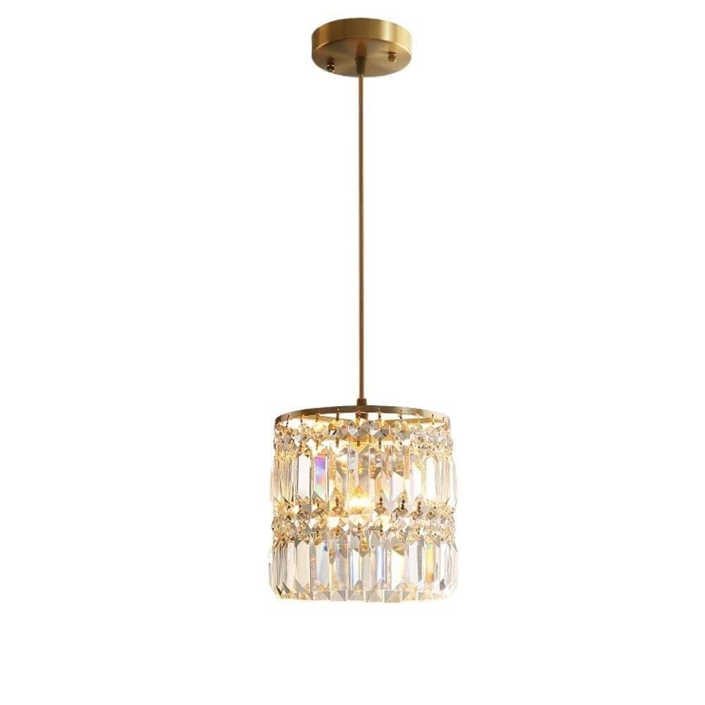 Plafonnier suspendu en cristal et lustre moderne en cuivre pour salon