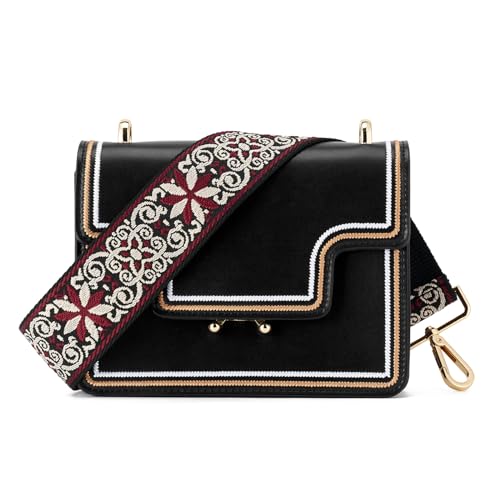 Image of Wide Shoulder Strap Adjustable Replacement Belt Guitar Style Crossbody Bag Handbag Strap Multicolor Canvas Straps(Wide:2in)(Color80)