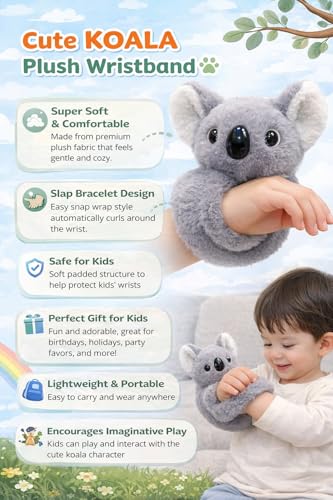 Image of Kids Soft Animal Stuffed Toy Slap Bands Wristbands | Cute Plush Wearable Toy Bracelet for Girls and Boys | Birthday Party Favors, Return Gifts, Stocking Stuffers