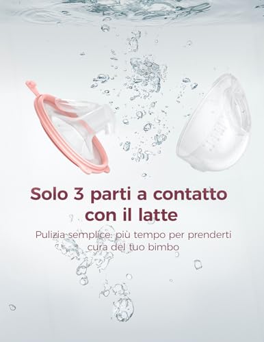 Momcozy Tiralatte Elettrico V1 Pro, Indossabile A Mani Libere E Portatile, 3 Modalità/Ritmi E 15 Livelli, Flangia Doublefit Anti-Perdita, Rosso Cozy - 7
