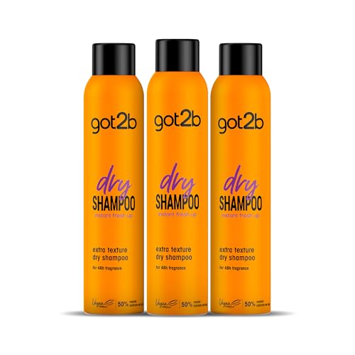 Got2b - Trockenshampoo Extra Textur - 3 Stück 200 ml (600 ml) - Erfrischt Ihr Haar sofort - optimal für Frisuren