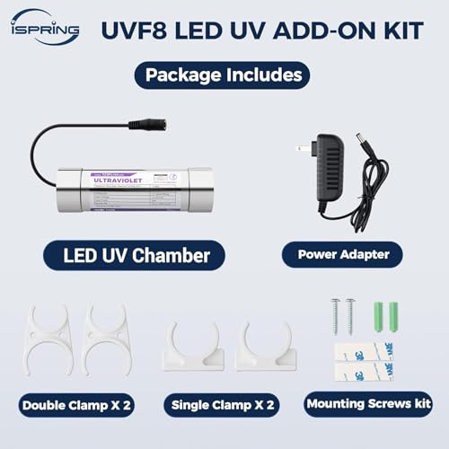 Image of iSpring UVF8 LED UV Water Filter for Under Sink Water Filter & RO Systems