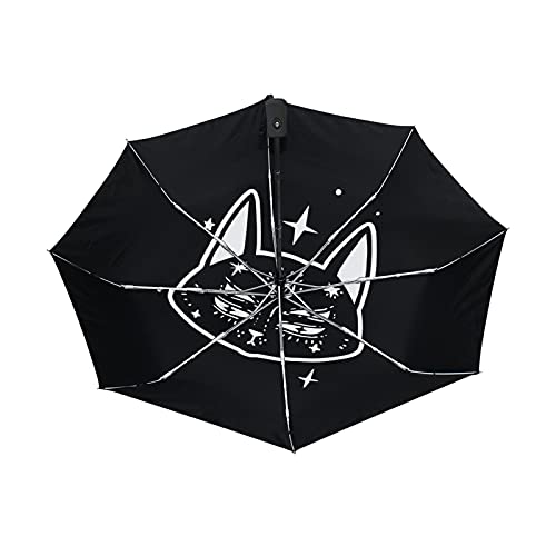 Parapluie pliable noir blanc automatique compact anti-UV résistant