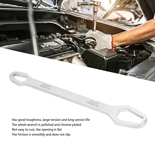 Klucz Uniwersalny, Klucz Dwustronny Klucz do Głowicy Prysznicowej Zestaw Kluczy Torx Wielofunkcyjny Klucz Samozaciskowy z podwójną główką 8 Mm–22 Mm do Jazdy na Zewnątrz