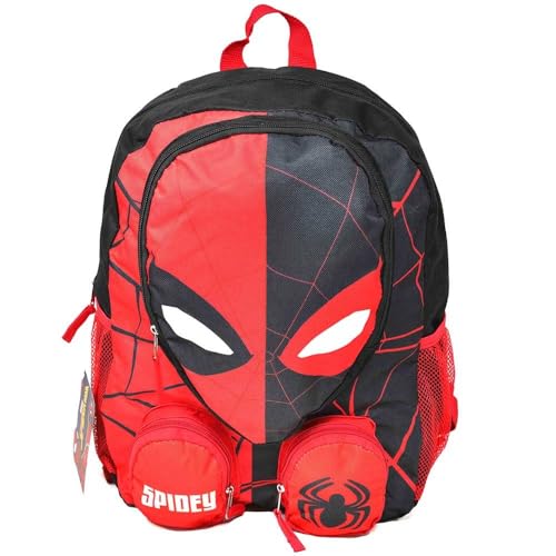 Fast Forward Mochila frontal Homem-Aranha de 40,6 cm com 3 bolsos com zíper