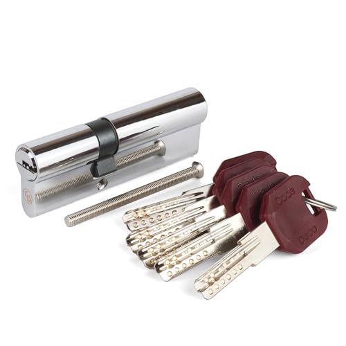 APECS Cilindro de seguridad para puerta de vivienda con doble cilindro de 100 (50/50) mm con 5 llaves Modelo CodeDeco ZM 100(50/50) Cromo