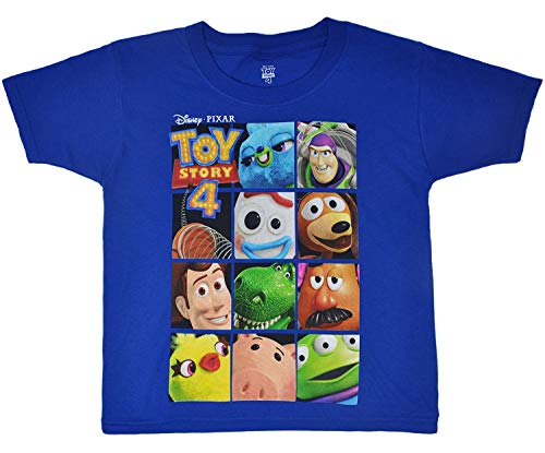 Disney Toy Story 4 Boy's T-Shirt Woody Buzz Print Youth Ages 4-14, Royal Blue, Small (6/7)