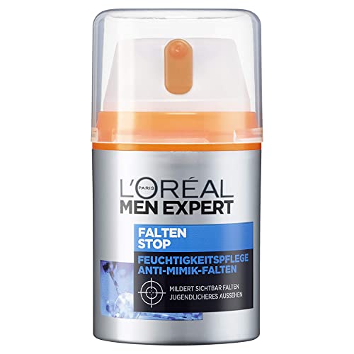 L'Oréal Men Expert ansiktsvård mot rynkor, anti-aging fuktighetskräm för män, omedelbar anti-mörka cirklar och anti-rynkeffekt, rynkstopp, 1 x 50 ml