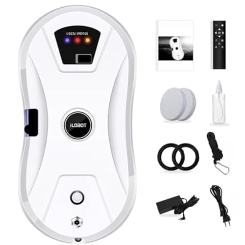 Osmo RoboClean Fensterputzroboter mit Sprühfunktion Fensterreinigungsroboter mit Fernbedienung automatische Reinigungsmodi Sicherungsseil für glatte Fenster Spiegel & Fliesen