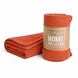 EXNER Couverture polaire 100 % polyester 175 g/m² Couleur terre cuite 130 x 160 cm