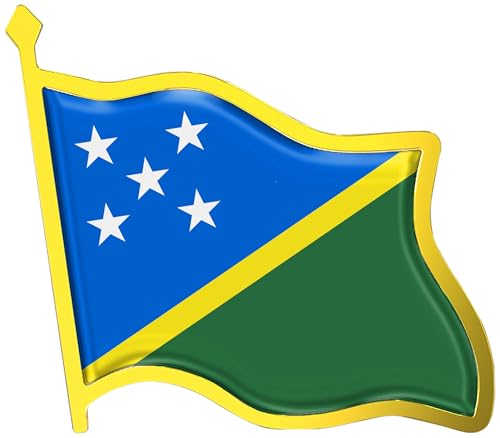 Solomon Islands Flag Lapel Pin - Enamel Metal National Badge | World Travel Souvenir Gifts for Men & Women | Country Flag Patriotic Brooch Bulk Pack of Pins for Hat, Tie, Clothes, Backpack (1pc)