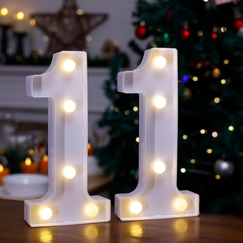 Image of LED Light Up Numbers, Marquee Number Sign for 11th Birthday Decor(11) | Battery Powered LED Lighted Numbers, Marquee Light Up Sign for Birthday Party Centerpieces Home Wall Decor Night Light