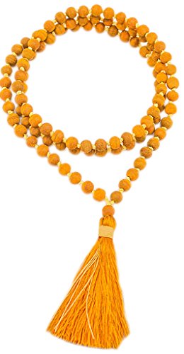 Karmashya 8Mm Haldi Turmeric Japa Mala Rosary 108 +1 Beads Hindu Prayer Hindu Yoga Golden