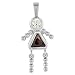 Sterling Silver Birthstone Baby Brat Girl Charm January Garnet Color Cubic Zirconia