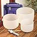 KVKA 440hz 10C 8F 6A Set of 3pcs Chakra Frosted Quartz Crystal Singing Bowl 6-10 inch with case （10