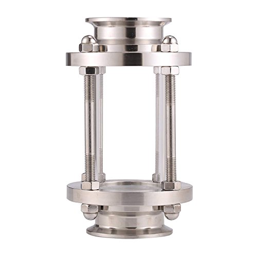 3" Sanitary Sight Glass Stainless Steel 304 BokyWox in-Line Sight Glass with Clamp End, Flow Sanitary Straight Sight Glass Tri-clamp