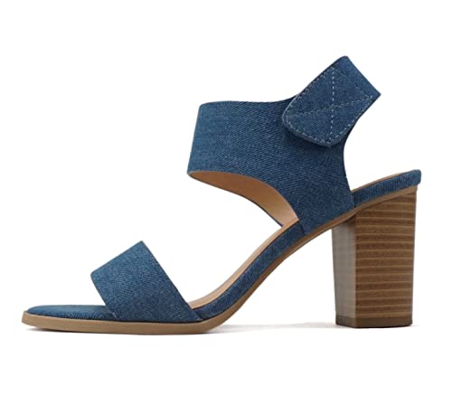 Image of Soda Wait-A ~ Women Open Round Toe Chunky Heel Ankle Strap High Heel Dress Sandals