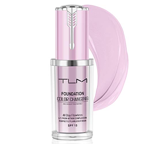 TLM Flawless Colour Changing liquid Foundation, Concealer Cover Cream, Lightweight Liquid Foundation, Anti-allergic Makeup,SPF 15,Skin Tone Foundation,Sunscreen,Base Nude Face Moisturizing Cosmetic