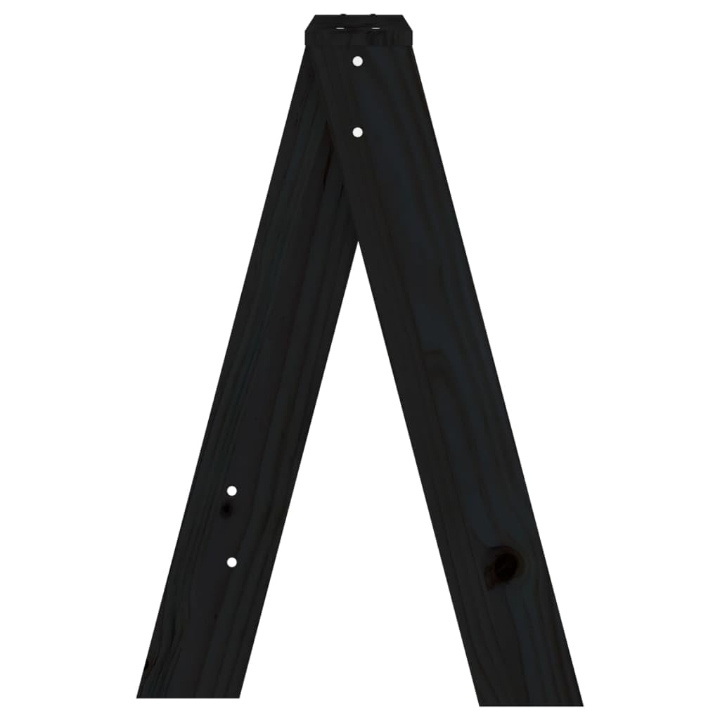 Hocker 2 STK. Schwarz 40x40x60 cm Massivholz Kiefer Klappbar Faltbar Platzsparend Tragbar Für Küche Esszimmer Balkon Garten Terrasse Camping Outdoor Wohnzimmer Party Erwachsene Stabil