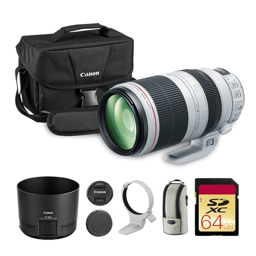 Canon EF 100-400mm f/4.5-5.6L is II USM Lens | L-Series Telephoto Zoom with Image Stabilization & Fast Autofocus | Ideal for Sports, Wildlife & Travel (9524B002) + Canon Bag + 64GB Memory Card