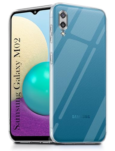 Image of Jkobi Back Cover for Samsung Galaxy M02 (Silicone Clear Shockproof Case with Camera Protection | Soft and Flexible | Transparent)