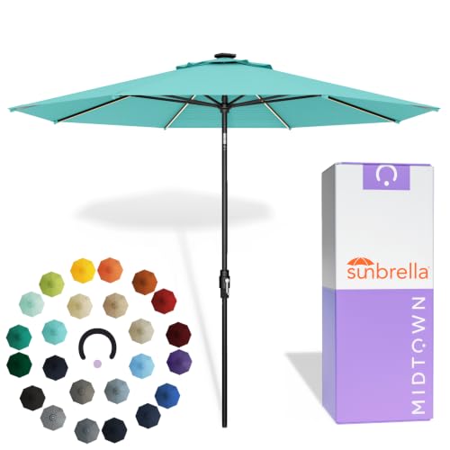 Image of Midtown Umbrellas LED Swilt - 8 Ft Solar LED Patio Umbrella, Aruba Canopy