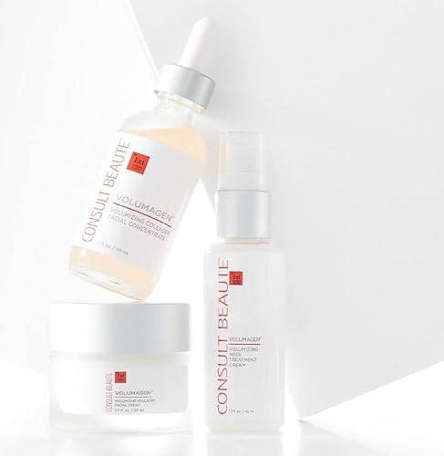 Consult Beaute Volumagen Trio - Serum Concentrate, Volumizing Facial Cream & Eye Cream - Anti-Aging - Face, Neck & Eye - Collagen - Hyaluronic Acid #TOP6