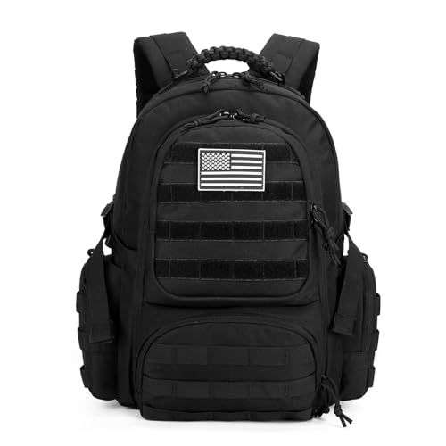 30L Military Tactical Backpack for Men 3 day Assault Pack Molle Backpack Tactical Hiking Rucksack (Black)