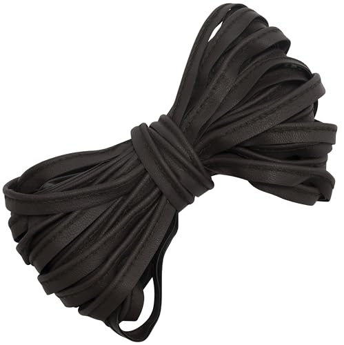 AERZETIX - Cinta de cuero sintético 9 mètres x 10 mm - couleur marron - costura a medida bricolaje prendas de vestir creaciones decorativas ribeteado acabado textil para dobladillos al bies