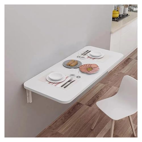 Mesa plegable, escritorio que ahorra espacio para espacios pequeños, estación de trabajo portátil para oficina en casa, cocina, restaurante, estudio, color blanco (60 x 40 cm)