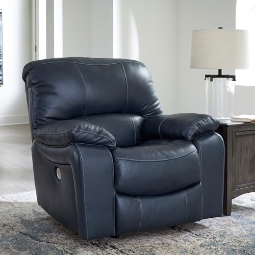 Signature Design by Ashley Leather Power Rocker Recliner Chair, Ocean Blue - image 2