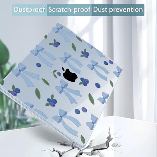 Image of Tuiklol for MacBook Air 13 inch Case M5 2026 M4 2025 M3 2024 M2 2022 Release Model A3449 A3240 A3113 A2681,Plastic Hard Shell Cover for MacBook Air 13.6 with Touch ID, Blue-Berries