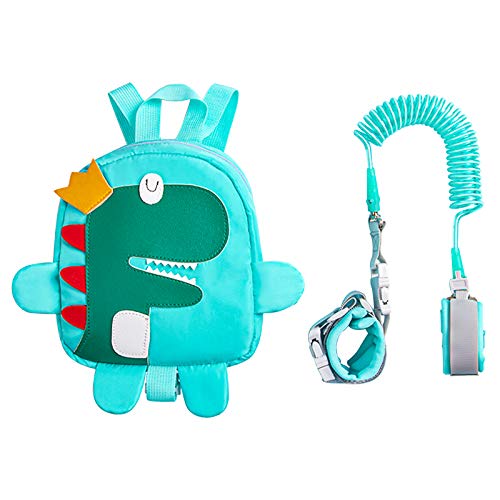 HUGVIDAS Anti-Lost Rope Backpack,Toddler Walking Belt,2 in 1 Infant Belt with Backpack and Anti-Lost Rope,Anti-Lost Rope for Children,Anti-Lost Wrist Strap with Safety Lock,8.5 Feet,Cute Dinosaur