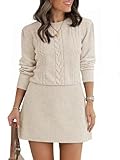 MATERIAL- This puff long sleeve sweater dress is made of high quality fabric, comfy to touch and wear, soft, breathable, skin-friendly FEATURES- A line dresses for women featuring puff sleeve with ribbed cuff, mini length, ruched design on drop shoul...