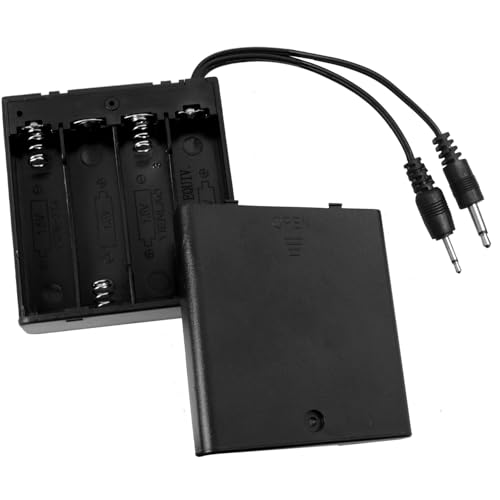 LUORNG 1PCS External Power Supply Box with 2.5mm and 3.5mm Jack 6V Backup Power for Safe Boxes 4 AA...