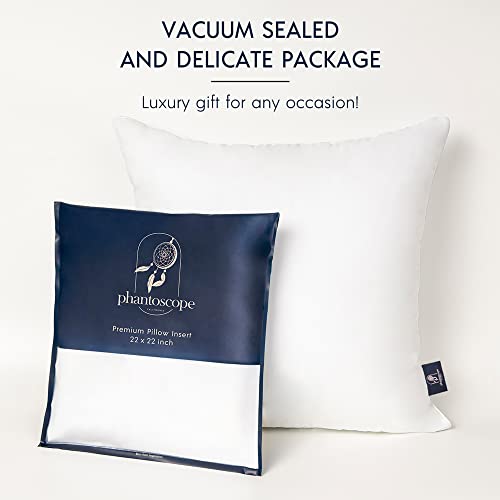 Phantoscope 22X22 Pillow Insert - Throw Pillow Insert With 100% Cotton Cover - 22 Inch Square Form Microfiber Pillow Sham Stuffer - Couch Cushion Pillow, 1 Count (Pack Of 1) #TOP5