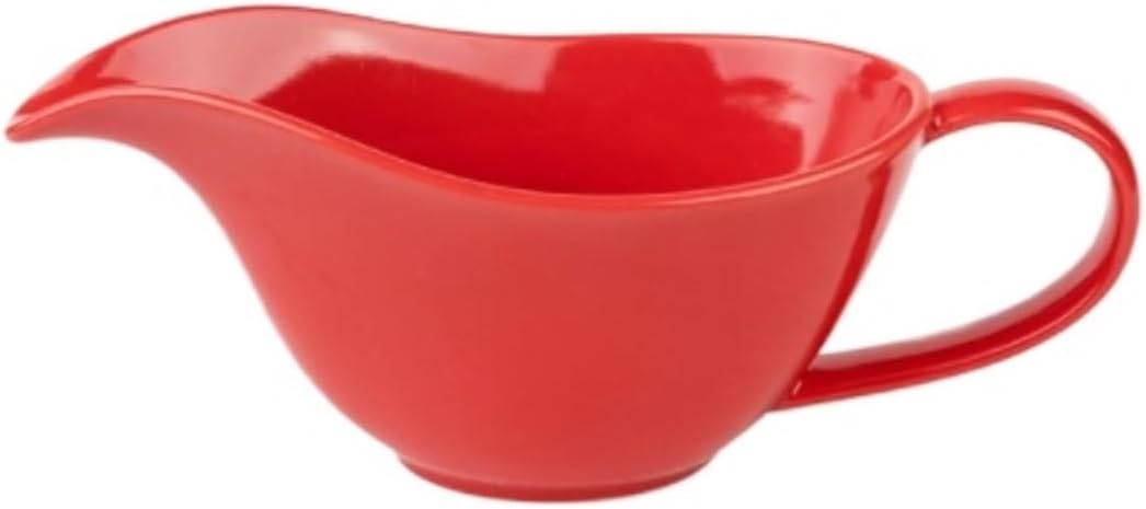 Gravy Boat Sauce Jug Juice Steak Sauce Cup Milk Pot Ceramic Pointed Mouth Bowl Milk Cup Gravy Boat Sauce Dispenser(Red)